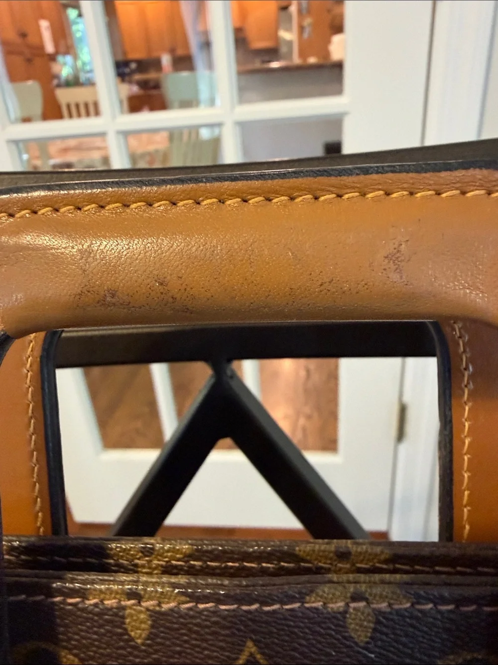 Louis Vuitton - Vintage Monogram Canvas Briefcase with Tan Leather Handles